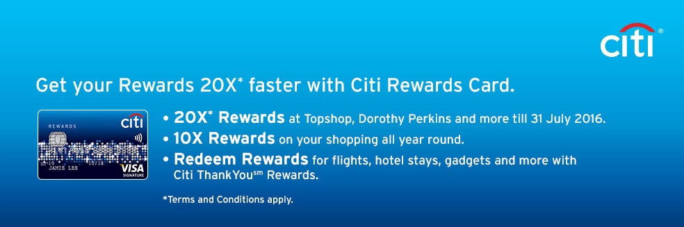 Every day is a sale with Citibank Rewards Card.