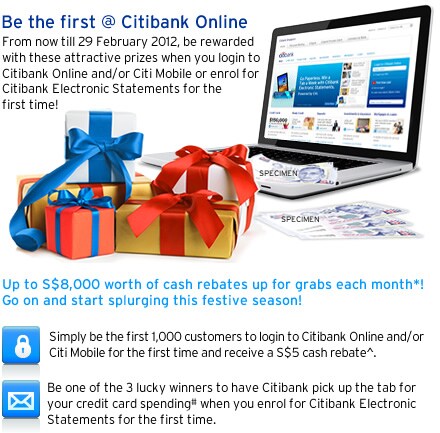 Be the first @ Citibank Online