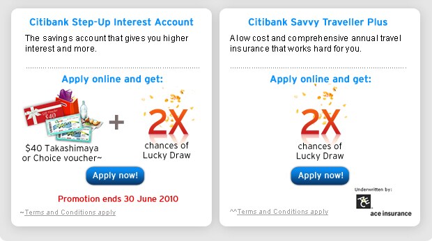 Citibank Step-up Interest Account and Citibank Savvy Traveller Plus
