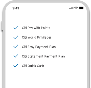 Image showing Citi Lazada Credit Card features on Citi Mobile® App