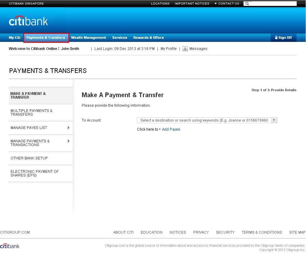 Internet Banking | Online Banking Services | Citibank Singapore