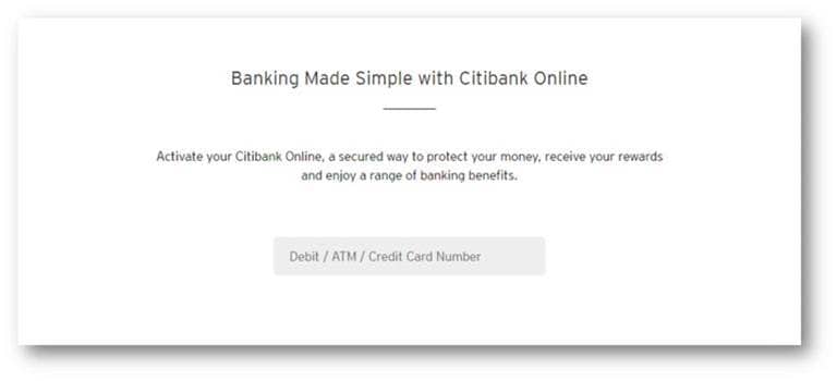 Activate your Citibank Online