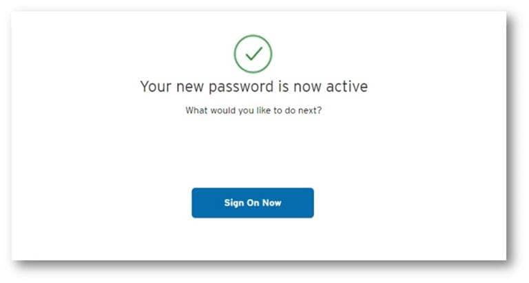 Your New Password is active