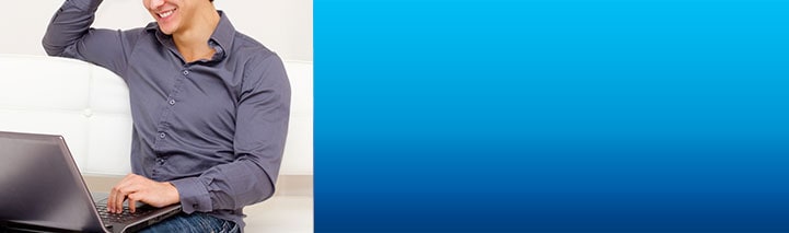  A Citi user transferring funds online from his laptop.